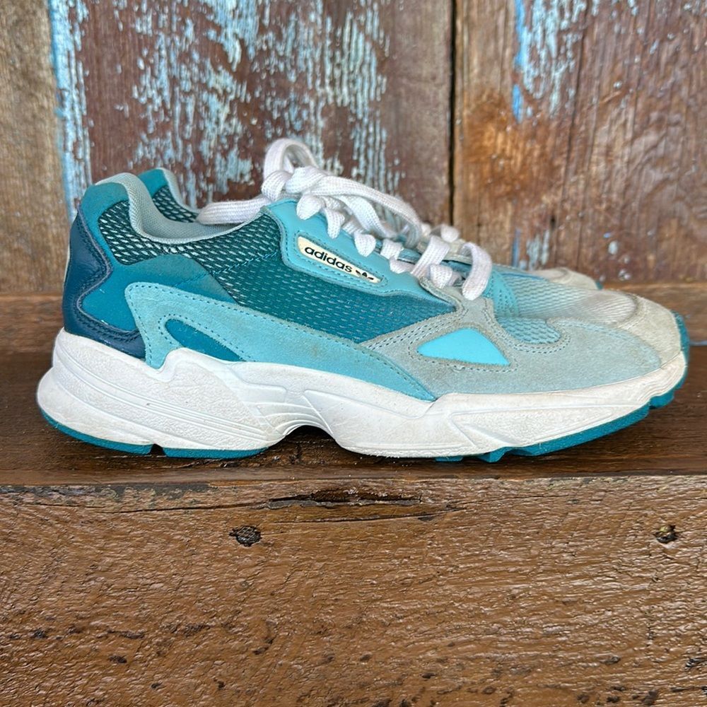 Adidas Women's Blue Falcon Chunky 90s Inspired Suede Sneakers Size 8 - Picture 2 of 13